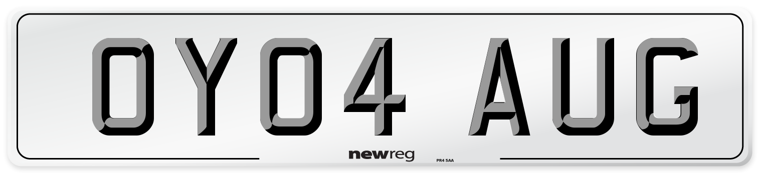 OY04 AUG Number Plate from New Reg